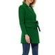 thumbnail image 4 of Abrigo de trench de longitud media con cinturón y doble botonadura para mujer INSPIRE CHIC en verde oscuro, 4 of 7