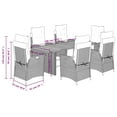 thumbnail image 4 of vidaXL 7 Piece Garden Dining Set with Cushions Grey Poly Rattan, 4 of 5