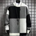 thumbnail image 4 of Suéter a cuadros de invierno para hombre, jersey de estilo Harajuku para hombre, jersey grueso y cálido de cuello alto, suéteres navideños masculinos de alta calidad para hombre, 4 of 5