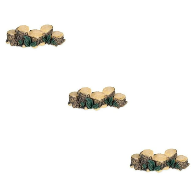 Langgg Resin Enchanting Garden With Handmade Stump Bridge Unique Style Fun Garden Project Garden Miniatures 3Set