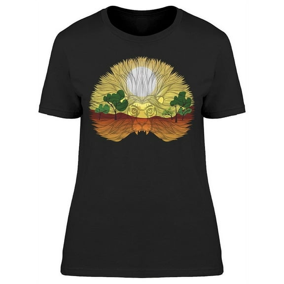 Lion's Head With Landscape T-Shirt Women -Image by Shutterstock, Female Medium