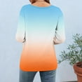 thumbnail image 5 of Bovxnpu 3/4 Length Sleeve Womens Tops, Casual Tunic Tops for Women Loose Dressy, Women's Printed Button 3/4 Sleeve T-shirt Comfortable And Casual Loose Top XXXL, 5 of 6