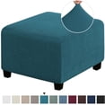 thumbnail image 1 of CNKOO 3 Sizes Square Jacquard Durable Customized Stretch Footrest Ottoman Cover Folding Storage Stool Furniture Protector Slipcover (Light Grey S), 1 of 7