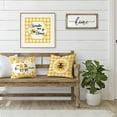 thumbnail image 5 of Happy Bee Sunflower Pillow Covers 18x 18 Farmhouse Decorations Buffalo Plaid Bee Happy Bee Kind Throw Pillow Cases Spring Summer Gnome Truck Honey Cushion Covers Cotton Linen, 5 of 5