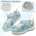 thumbnail image 5 of Psesaysky Butterflies Pattern Blue Velcro Sneakers for Kids Girls Comfortable Durable Sports Shoes Easy to Put on Size 11-15, 5 of 7