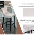 thumbnail image 5 of EHANCIS Set of 2 Counter Height Bar Stools, Modern Velvet Upholstered Counter Chair with Backrests, Home Kitchen Island Leisure Chairs with Solid Wood Legs(Beige), 5 of 6