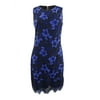 DKNY Women's Two-Tone Lace Sheath Dress (2, Blue/Black)