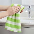 thumbnail image 3 of REGALWOVEN Striped Hand Towels Set, Absorbent Soft Towel for Kitchen Spa Workout, Stylish for Hand Face Bathroom Decor Green 2-Piece, 3 of 7
