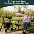 thumbnail image 4 of The Tale Maker Rollator Walkers with Seat for Seniors, Reinforced Aluminum Frame & Height Adjustable, 8" Rubber Wheels for All Terrain, Max 500 lbs Foldable Rolling Walker, 4 of 11