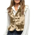 thumbnail image 3 of Aboser Womens Vintage Velvet Suit Vest Elegant V Neck Party Vests Button Down Sleeveless Dress Waistcoat Outerwear Evening Party Jackets, 3 of 8