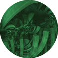 thumbnail image 1 of Ahgly Company Machine Washable Indoor Round Transitional Dark Forest Green Area Rugs, 3' Round, 1 of 7
