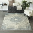 thumbnail image 2 of DecMode Living room Rectangle Geometric Contemporary Area Rug, Light Grey, 6 x 9, 1 - Piece, 2 of 6