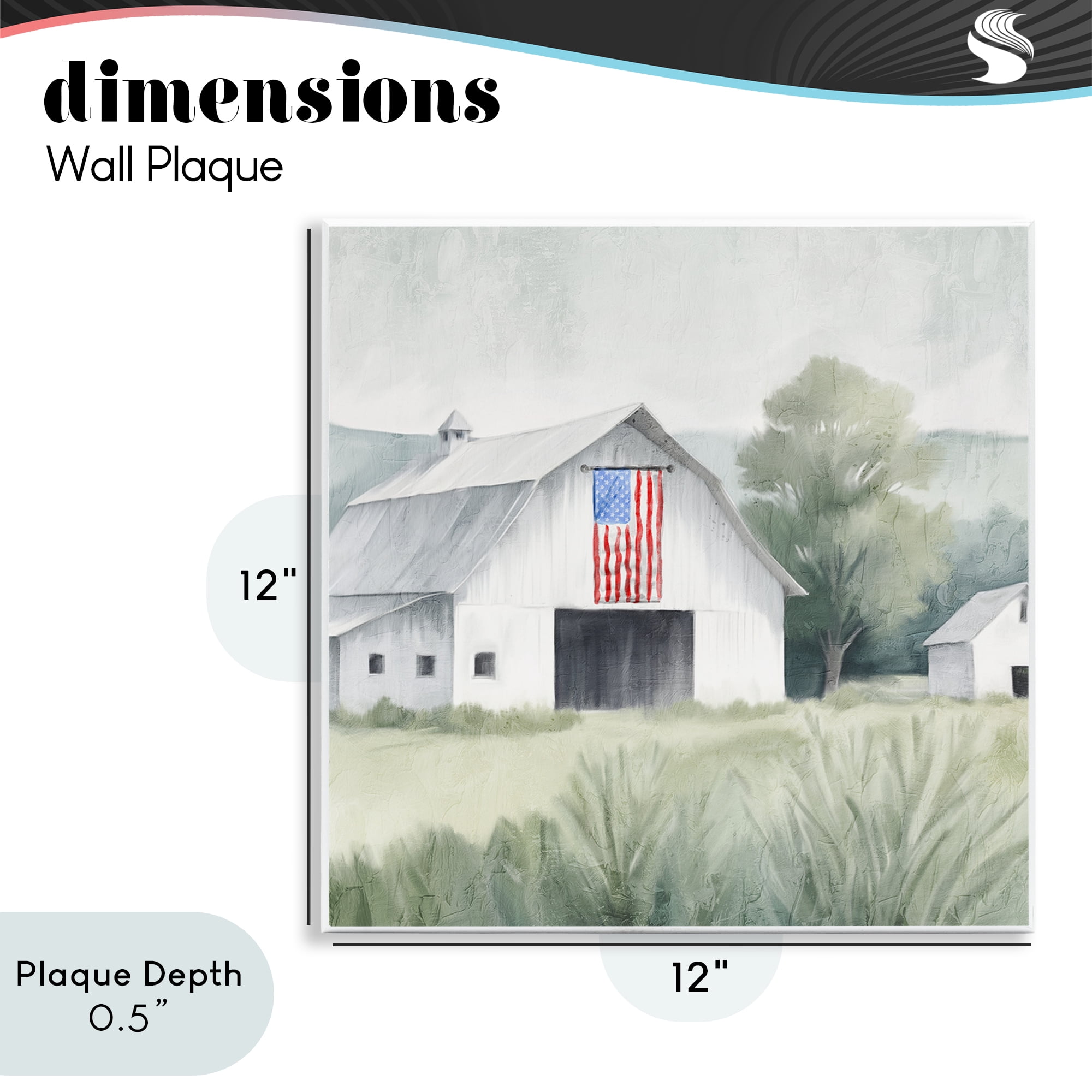 Stupell Industries Home USA Flag Barn Wall Plaque Art, design by Kim Allen
