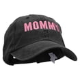 thumbnail image 5 of Mommy Embroidered Pigment Dyed Wash Caps - Black OSFM, 5 of 5