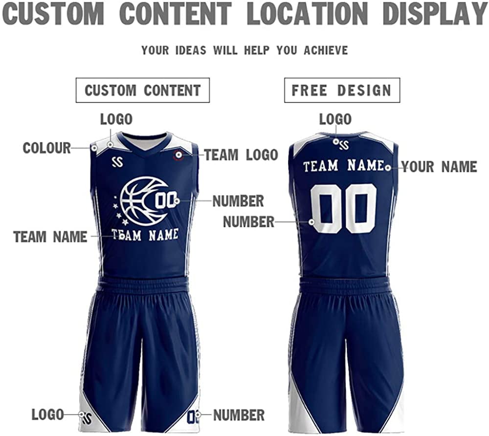 custom basketball jersey design blue and red personalized color digital  sublimation printing custom basketball uniforms china