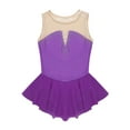 thumbnail image 4 of iEFiEL Kids Girls Sleeveless Sparkly Rhinestone Ballet Dance Leotard Mesh Splice Skating Gymnastics Dress, 4 of 7