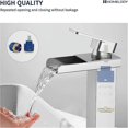 thumbnail image 3 of Grifo de baño Grifo mezclador para lavabo en cascada, encimera cuadrada de latón cromado, palanca de control elevada para lavabo monomando, grifos de baño, 3 of 5