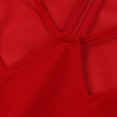 thumbnail image 3 of Puntoco Vestido Retro De Swing Sin Mangas Con Cinturón Hueco Y Cuello En W De Color Sólido De Verano Para Mujer Rojo M,Regalos Para Mujer Joven, 3 of 8