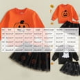 thumbnail image 3 of Enyan Toddler Halloween Outfit Girl Long Sleeve Pumpkin Sweatshirt+Tulle Skirt 2-Piece Baby Girls Fall Skirt Set, 3 of 4