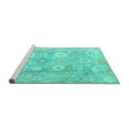 thumbnail image 2 of Ahgly Company Machine Washable Indoor Rectangle Oriental Turquoise Blue Traditional Area Rugs, 6' x 9', 2 of 4