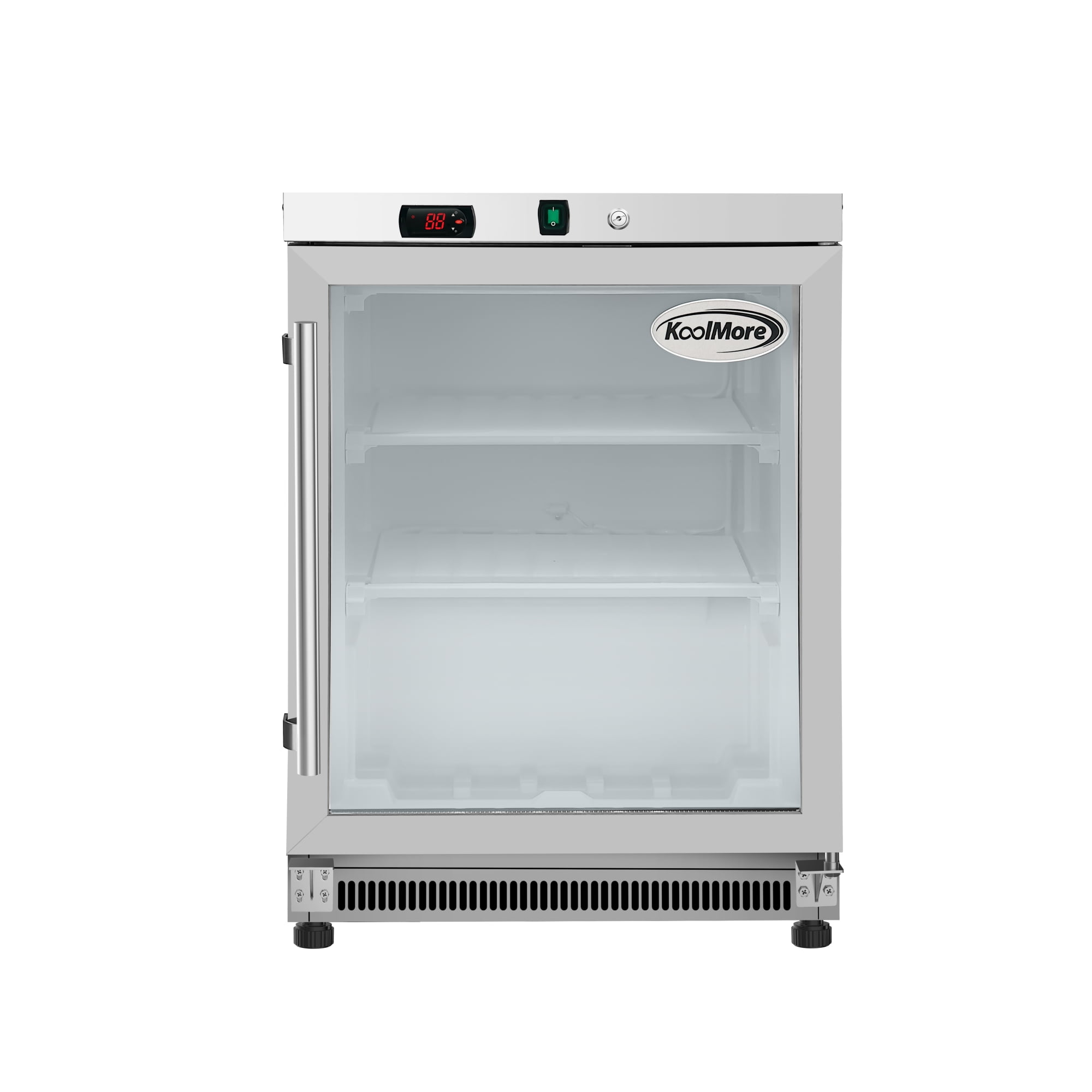 24 in. Commercial Countertop Display Freezer in White with Stainless Steel and Glass Door, 4.6 Cu. ft. (KM-MDF46GD)