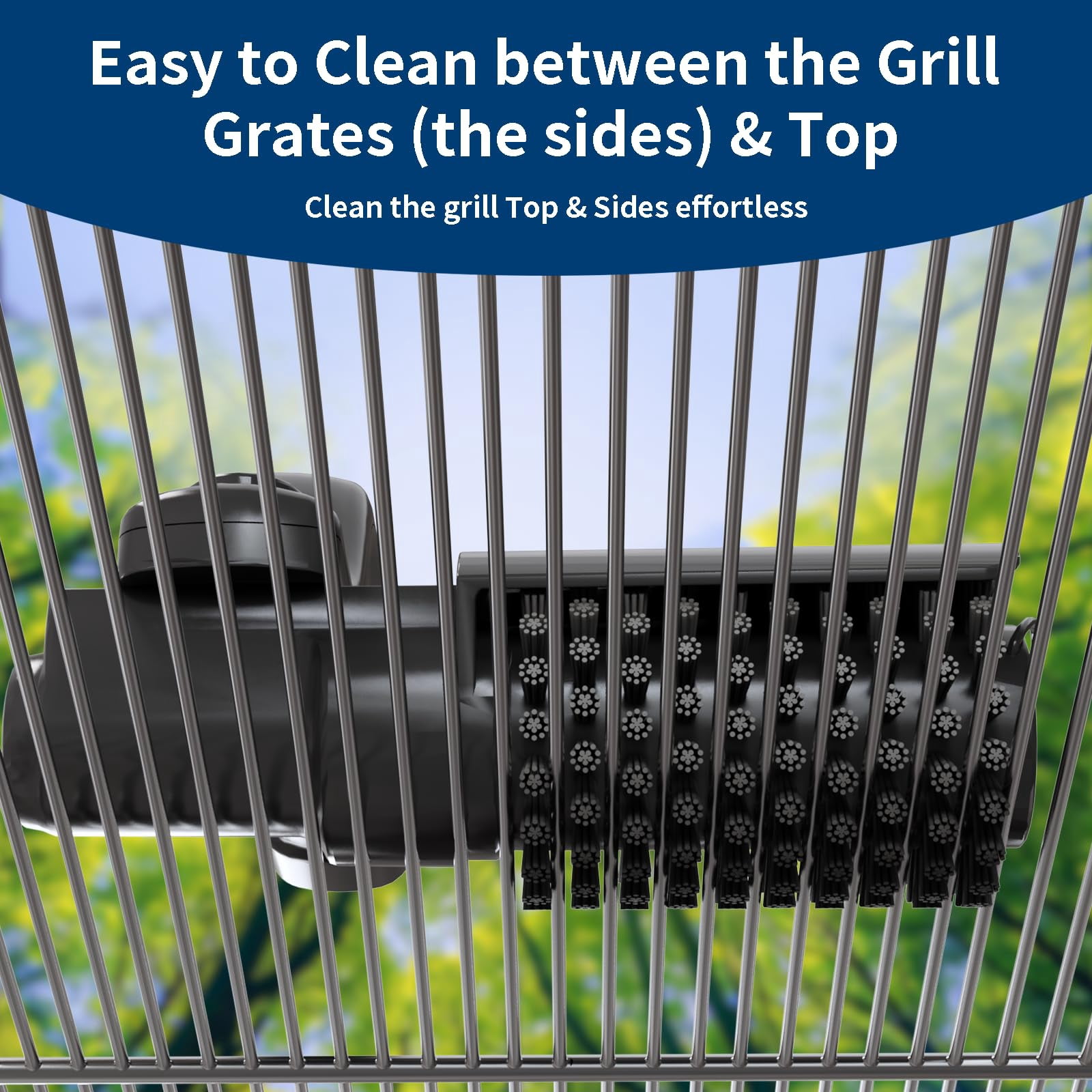 Zcvtbye Electric Grill Brush, 7-Angle Adjustable Head BBQ Grill Brush with 2 Replaceable Heads, 2600mAh Rechargeable Grill Cleaning Tool for Outdoor Grill Smoker Griddles