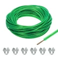 thumbnail image 1 of Uxcell 5/32 Green Vinyl Coated Wire Rope 98ft Galvanized Steel with 6PCS M5 Loop Sleeves, 1 of 7