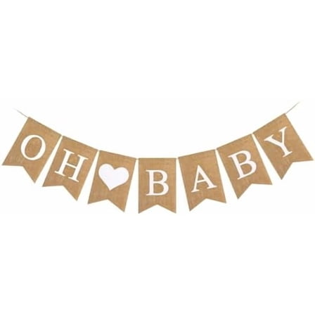 Baby Burlap Banner, Pre-strung Banner for Baby Shower Decorations, oh Baby Sign for Backdrop, Neutral Gender Reveal Party, Boy and Girl$$Electronics Accessories