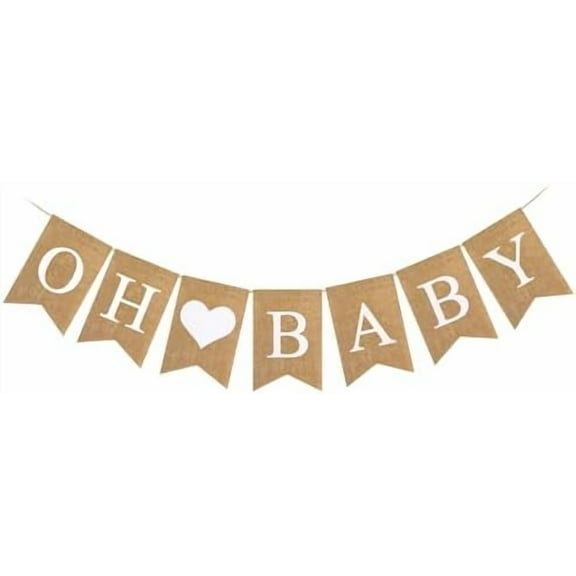 Baby Burlap Banner, Pre-strung Banner for Baby Shower Decorations, oh Baby Sign for Backdrop, Neutral Gender Reveal Party, Boy and Girl$$Electronics Accessories