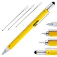 thumbnail image 1 of Multi Tool Pen 6 In 1 Ballpoint Pen with Ruler Level Cross Flat Head Screwdriver Touch Screen Pocket Multitool Pen with 3 Refills Engineer Carpenter Construction Tools, 1 of 8
