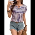 thumbnail image 2 of Blusas de Verano de Corta para Mujer, Blusas Elegantes e Informales, Color Abeja, S, 2 of 9