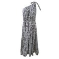 thumbnail image 6 of Women's Long Dress, Adult Floral Print One Shoulder Sleeveless Ruffle Hem Female Blouson Dress, 6 of 9