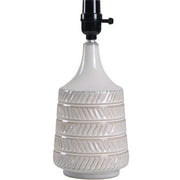 Better Homes & Gardens White and Beige Etched Ceramic Table Lamp with Shade, 17 in H