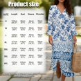 thumbnail image 6 of DISNIMO Floral Printed Womens 3/4 Sleeve Maxi Dresses Loose V Neck Dress Casual Midi Dress Beach Vacation Shift Dresses Fashion Spring Outfits, L, 6 of 6