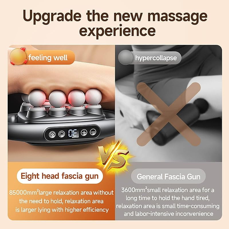 Purivil Pro Massager - 16 Head Massage Gun Deep Tissue, 30 Intensity Levels, 3 Smart Modes Quiet Percussion Massagers for Legs, Waist, Buttocks Muscles (White)