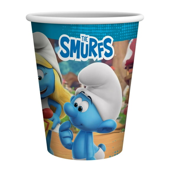 Party Factory Smurfs 10 Paper Cups, Disposable Cups Volume Capacity 8.4 oz, Colorful