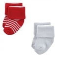 thumbnail image 6 of Luvable Friends Baby Boy Newborn and Baby Terry Socks, Red Navy Sneakers 12-Pack, 6-12 Months, 6 of 8