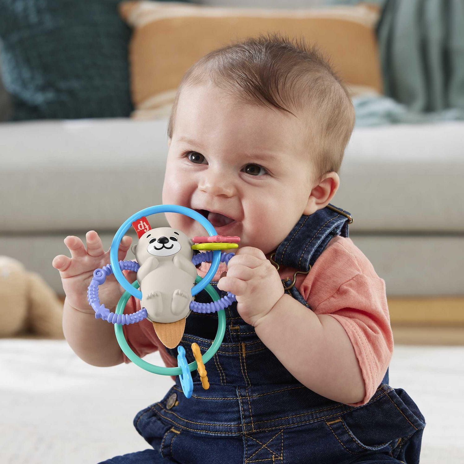Fisher-Price Baby Rattle and BPA-Free Teething Toy for Newborns, Twist & Teethe Otter