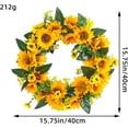 thumbnail image 5 of Artificial Flower Wreath Sunflower Wreath Rattan Hoop Front Door Wreath Hanging Ornament for Holiday Wedding Backdrop Home Indoor Outdoor, 5 of 5