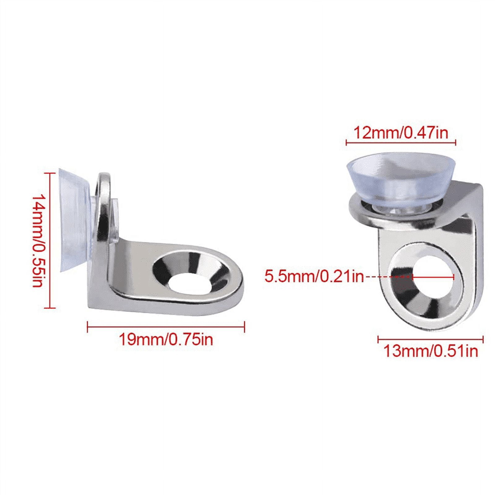 120 Pieces Glass Shelf Bracket with Sucker Glass Shelve Support Right Angle Fixing Brackets
