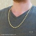 thumbnail image 3 of 925 Sterling Silver 6mm Puff Mariner Chain, FREE Microfiber Cloth, Yellow Gold Plated Hollow Anchor Link Mens Womens Necklace, Giorgio Bergamo 18, 3 of 7