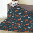 thumbnail image 6 of Pofeuu Autumn Forest Animals Cute Print Ultra-Soft Micro Fleece Blanket,for Bed Or Sofa,All Season Throw Blankets Flannel Blanket-60"x50", 6 of 7
