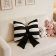 thumbnail image 3 of Bow Pillow Faux Striped Throw Pillow with Core 30x45cm Modern Cute Cushion for Sofa Bed, 3 of 7