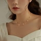 thumbnail image 2 of WeiHuan Toys Store Collar de Perlas Doradas, Gargantilla de Perlas, Collares de Perlas de 55,5 cm para Mujer, Gargantilla de Oro Delicada, Collares de Playa para niñas, joyería de Cuentas Ajustable pa, 2 of 5