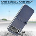 thumbnail image 4 of Mantto for Samsung Galaxy Z Flip 3 Case, Slim Flit Premium Lychee Leather + Hard PC Galaxy Z Flip 3 Wallet Case with Card Slots Protective Phone Case for Samsung Galaxy Z Flip 3 5G Case (Blue), 4 of 10