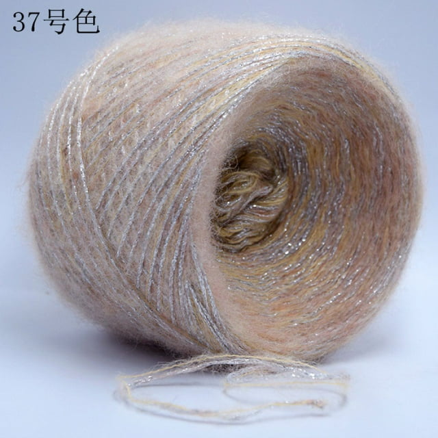 Granjero Gordo Hilo suave y brillante de 100 g - Hilo multicolor para crochet, Caqui C