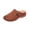 Brown, variant on Clog Mule Flats For Women Matte Faux Suede Hollow Cutout Perforated Upper Single Square Metal Buckle Round Toe Backless Slip On Wedge Mule Footwear