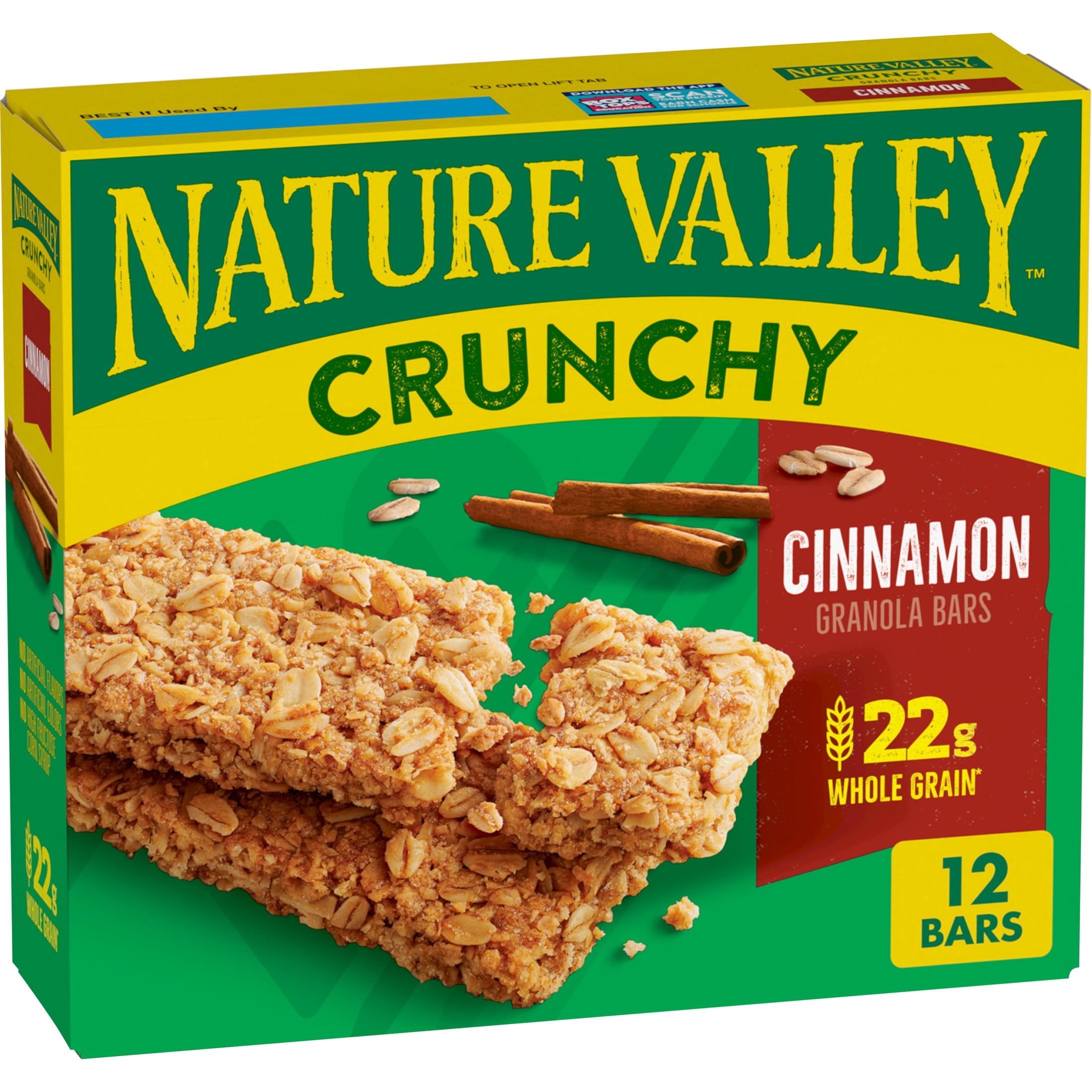 (2 pack) Nature Valley Crunchy Granola Bars, Cinnamon, 12 Bars, 8.94 OZ (6 Pouches)