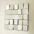 thumbnail image 5 of 24'' Plash Mirror, 3D Square Splicing Artistic PU Material Decorative Mirror, Suitable for Bathroom, Bedroom, Living Room, Corridor, Entryway, etc., 5 of 10