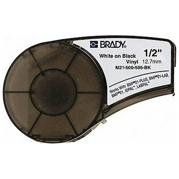 Brady Label/RibbonCartridge,Black,Gloss,1/2inW M21-500-595-BK